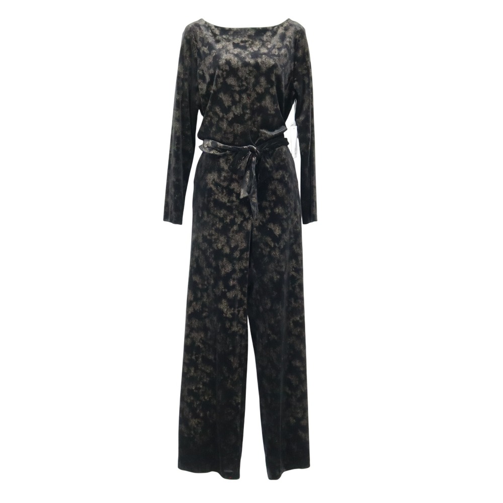 DREW Velvet Julie Jumpsuit Women M‎ Black NWT Long Sleeve Holiday Festive Boho